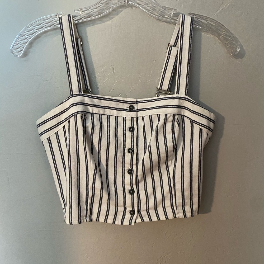 pinstriped cropped tank top